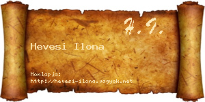 Hevesi Ilona névjegykártya